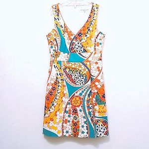 Trina Turk Multi Color Floral  Wrap Dress
